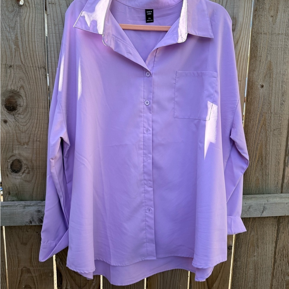 SHEIN Curve Light Purple Shirt